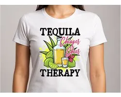 Tequila Cheaper Cheer Therapy - T Shirt - T Shirt - Funny - Sarcasm - VrolijkKerstfeest - Noël - Drôle - Sarcasme - Cadeau - Cadeau - GoodVibes - Vibes