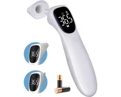 Reiho® - Oorthermometer & Voorhoofd Thermometer - Digitale Koortsthermometer voor Baby & Volwassene - Snel & Nauwkeurig - Incl. Opberghoes & Batterijen