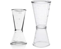 2-delige transparant cocktail kleine maatbeker Set-Bubble thee maatbeker-fructose maatbeker-barmaat professionele maatbeker jigger voor bar- gin wijn cocktail shaker-cocktail mixer drankjes en sterke drank (10/20ml en 20/40ml)