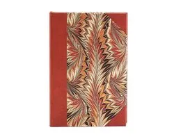 Cockerell Marbled Paper- Rubedo (Cockerell Marbled Paper) Mini 18-month Horizontal Hardback Dayplanner 2025 (Elastic Band Closure)
