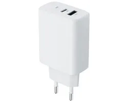 OneOne 30W super snellader met 2 poorten. Witte oplader met USB C en USB A. PD en Quick Charge lader adapter past op Poco X3 Pro, Poco X5, X5 Pro, Poco X6, X6 Neo, X6 Pro, Poco X7, X7 Pro, Turbo 3, Poco Turbo 4, Poco Pad, Poco M7 Pro, Xiaomi
