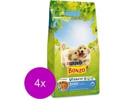 Bonzo Vitafit Junior Kip&Melk&Groente - Hondenvoer - 4 x 1.5 kg