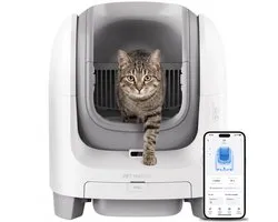 Pet Marvel C1 – Bac à litière automatique pour chat – Bac à litière autonettoyant pour chat – Grande ouverture – 67,5 L – Convient aux grands et grands chats – Sans odeur – Comprend une application et des sacs à déjections