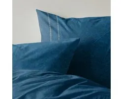Collection Cotton Rich - Housse de couette - Jeans - 240x200/220 - 2 Taies d' Taies d'oreiller de 60x70 cm - Blauw