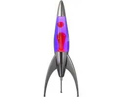 Raket Lavalamp - Violet met Rood - Retro Stijl & Betoverend Design