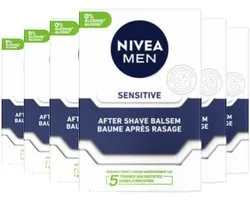NIVEA Men Aftershave Balsem Sensitive - 6 x 100 ml - Voordeelverpakking