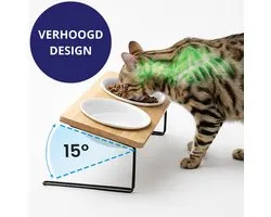 Calivo&Co® Gamelle Chat – Gamelle Chat Résistante au Lave-vaisselle – Gamelle Chat Surélevée – Bol Chat – Gamelle Chat Double - Gamelles Chat