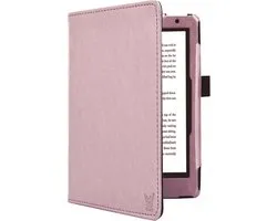 Hoes geschikt voor Kobo Aura H2O Edition 2 - Book Case Premium Sleep Cover Kunstleer Hoesje met Auto/Wake Functie - Roze