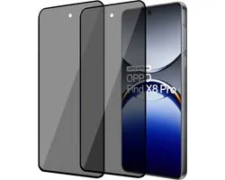 2x Convient pour OPPO Find X8 Pro - Protecteur d'écran de confidentialité - Verre de protection - Private GuardCover