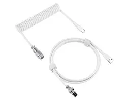 Oprolbare USB-C gamingtoetsenbordkabel met Aviator-connector, 5-pins gevlochten dubbel omhulde mechanische toetsenbordkabel compatibel met Logitech G715 G713, Keychron K8 K7 K6Pro (Wit 5FT)