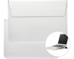 Housse pour ordinateur portable en cuir avec support - 11 pouces à 12 pouces - Cuir végétalien - Sac pour ordinateur portable pour Macbook, Chromebook, Dell, Google, Asus, etc.