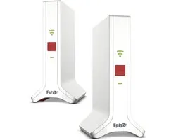 AVM FRITZ! FRITZ!Mesh WiFi Set 4200 - Mesh WiFi 6 - WiFi Versterker - 2 Pack - Tri-band - 4200 Mbps - Tot 5 kamers - Plug & Play Installatie