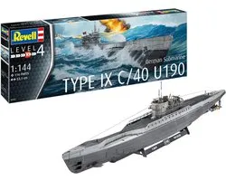 Revell Modelbouwpakket Militaire voertuigen - 05167 Duitse Submarine Type IX C/40 (U190) - Duikboot Plastic - 1:144 - Modelbouw