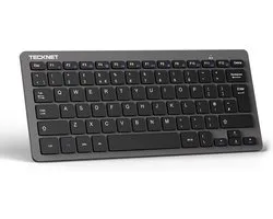 TECKNET Draadloos PC-toetsenbord, QWERTY Italiaanse Indeling, Draadloos toetsenbord voor Windows en Android Smart TV, Zeer lange batterijduur, Italiaanse QWERTY-indeling, Grijs