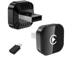 2‑in‑1 Draadloze CarPlay & Android Auto Adapter – USB/USB‑C Stick | Voor iPhone & Android | Wireless CarPlay Dongle | Plug & Play – Geschikt voor Elke Auto met Bekabelde CarPlay/Android Auto