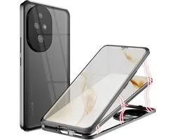 Case Compatible with Honor 200, Magnetic Adsorption Case Phone Case 360 Protection Front Back Tempered Glass Metal - ShopVlot