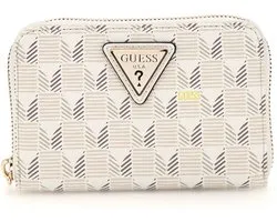 GUESS Porte-monnaie G Wave SLG Medium Zip Around Wallet Stone Logo Blanc