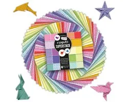 Craft Sensations Origami 180 pièces - Exemples de pliage inclus - Feuilles pliantes - 15x15cm - Hobby et création pour Enfants et Adultes - Grue pliante