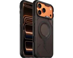 AULUMU Rugged Case - Hoesje Geschikt voor Apple iPhone 17 Pro Max - Schokbestendig - Compatibel met MagSafe - Verstevigde Hoeken - Honeycomb Ventilatie - Transparant Zwart
