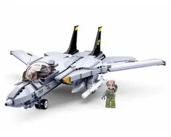 Sluban ModelBricks F-18 Tomcat Straaljager vliegtuig - Constructiespeelgoed modelbouw - bouwdoos met 404 bouwstenen - M38-B0755 - vanaf 8 jaar
