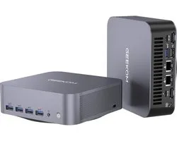 GEEKOM AI Mini PC GT1 Mega - Intel Core U9 185H, 16 kernen, 22 threads, tot 5,1 GHz, 2,5 Gbps dual-LAN-poort, mini-pc met Windows 11 Pro, 16 GB DDR5 + 1 TB SSD, Mini PC met,Mini Computer,Game PC,pc voor gam