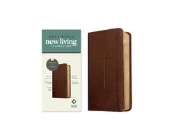 NLT Pocket Thinline Bible, Filament Enabled (Leatherlike, Brown Cross, Red Letter)