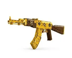 Zhe Gao 2005 AK-47 Limited Gold Edition bouwset | Army pistool modelbouw | Creator classic battlefield guns bouwpakket | Technische Educatief militair & leger speelgoed voor volwassenen | Niet geschikt voor Lego technic | Bouwdoos met 1548 bouwstenen