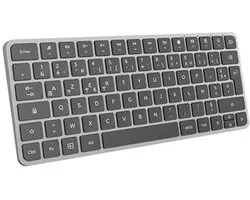 Mobility Lab KP430W Mini – compact draadloos toetsenbord met meerdere verbindingen – AZERTY, ontvanger 2,4 GHz USB + 3 x Bluetooth, 12 multimedia-sneltoetsen, snel opladen via USB-C – Windows