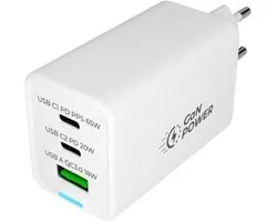 OneOne 65W super snellader met 3 poorten. USB A en 2x USB C. Compacte GAN Quick Charge lader. PD PPS oplader adapter past op Xiaomi 13, 13 Lite, 13 Pro, 13T, 13T Pro, 14, 14 Civi, 14 Ultra, 14T, 14T Pro, 15, 15 Pro, 15 Ultra, Civi 2, Civi 3