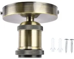 Vintage E26 E27 Lampenhouder voor Plafondverlichting met Accessoires voor Keuken, Slaapkamer en Woonkamer - 100-240V (Brons)