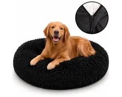 Behave Dog Bed Deluxe - Coussin pour Chien - Panier pour Chien - Panier Donut - Lavable - Moelleux - Donut - Taille S - 50cm - Zwart