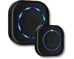 Sonnette sans fil Lumivéra - Sans fil - Sonnette de porte - Sonnettes - Sonnette sans fil - Etanche IP44 - Avec récepteur - Zwart