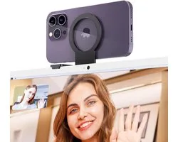 Metaal Continuity Camera Mount - Magnetische Telefoonhouder voor iMac, Studio Display en iPhone 12/13/14/15/16 met Stabiliteit en Gebruiksgemak