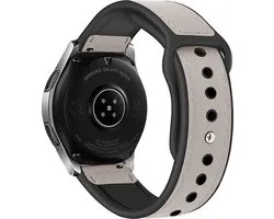 Bracelet de montre Strap-it cuir 20mm - bracelet hybride cuir silicone adapté pour Huawei Watch GT 2 42mm / GT 3 42mm / GT 3 Pro 43mm - Polar Ignite / Ignite 2 / 3 / Unite / Pacer - Amazfit GTS 1-2-3-4 / Bip / GTR 42mm - blanc