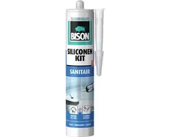 Bison Siliconenkit transparant koker 300 ml - waterbestendige kit, sanitaire afdichting, ongevoelig voor schimmel, kleurvast, blijvend elastisch, makkelijk verwerkbaar