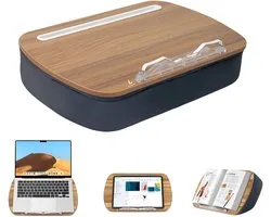 LEVANTU Laptopkussen / Schootkussen dienblad - Schootdienblad - Laptop kussen - Laptray - Schootbureau - Grijs