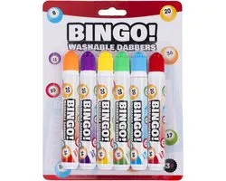 Bingo Dabbers 6 Pièces – Orange, Violet, Jaune, Vert, Bleu, Rouge – 20 ml par Dabber – Marquez les Numéros pour le Jeu de Bingo – Engelhart
