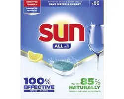 Sun Vaatwastabletten All-in-1 Lemon - 4 x 86 stuks - Voordeelverpakking