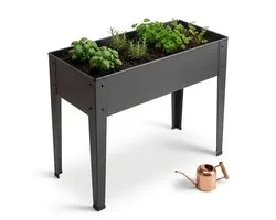 Cheqo® Kweektafel - Moestuinbak op Poten - Moestuintafel - Kweekbak - Plantenbak op Poten - Kruidenbak - Bloembak - Plantentafel - voor Balkon, Terras en Buiten - Verhoogd - Kruidentuin - Groeitafel - Antraciet - Oppottafel