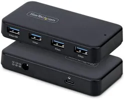 StarTech.com 4-Port USB-A Hub, 5Gbps, Self Powered, 2-in-1 USB-C en USB-A Host Kabel, 1x BC 1.2 Charging Poort, Inclusief 24W Power Adapter, MacBook en Windows