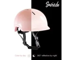 Swivvle® 360° Reflecterende Fietshelm dames - Maat M 55 - 58 cm - Model Sirius Basic - Roze - Geschikt voor Elektrische Fiets en Speed Pedelec - Mips Systeem