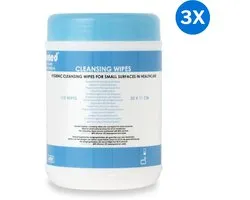 3x Lingettes alcoolisées Romed Lingettes nettoyantes imprégnées d'alcool (distributeur) Romed - Wit - Lingettes imprégnées de 80% d'éthanol, 5% d'isopropanol et 15% d'eau - Lingettes alcoolisées en distributeur