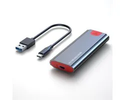 M.2 NVMe/SATA SSD Behuizing enclosure - USB-C 10Gbps Externe SSD Case - Tool-Free - tot 2TB - Inclusief USB-A naar USB-C Kabel – 2230/2242/2260/2280 Compatibel - grijs