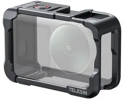 Telesin Cage en aluminium pour DJI Osmo Action 6 - Raccord 1/4 pouce - Support griffe froide - 64g léger - Gris