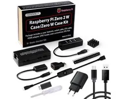 aladdien - Kit de démarrage Raspberry Pi Zero 2W - Kit de démarrage pour l'électronique - Compact et rapide - Noir - Accessoires Raspberry Pi - Idéal pour les amateurs...