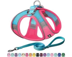 AIITLE Escape-Proof Teacup Dog Harness - Ultra-Thin Cooling Mesh & Reflective Trim, Perfect for Boston Terrier, Shih - ShopVlot