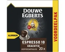 Tasses à café Douwe Egberts - Pack discount 20 capsules aluminium - Espresso Powerful 10