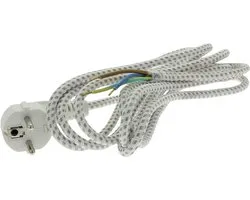 câble textile 3.0m recouvert blanc