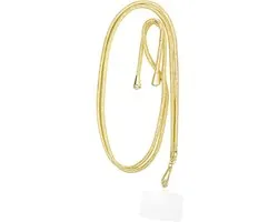 Universeel Telefoonketting -160cm lang- Universeel Telefoonkoord- Koord voor telefoon - Easy Cord- Telefoonbandjes - Ketting voor telefoon - Koord voor telefoon universeel - Koord voor telefoon Samsung en iPhone - Phone Cord - Metalic Goud