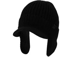 Morethansocks - Gebreide thermo pet heren - One size - muts heren - winterpet heren met oorkleppen - muts heren